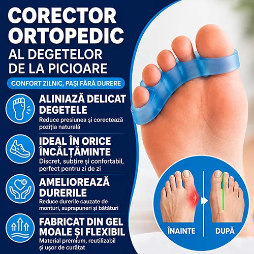 Corector ortopedic al degetelor de la picioare - confort, aliniere si usurare pentru picioarele tale