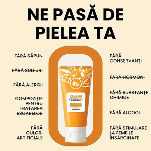 Gel exfoliant enzimatic cu portocale – pentru față și corp