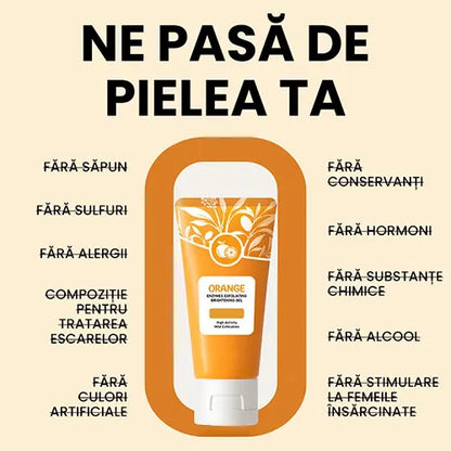 Gel exfoliant enzimatic cu portocale – pentru față și corp